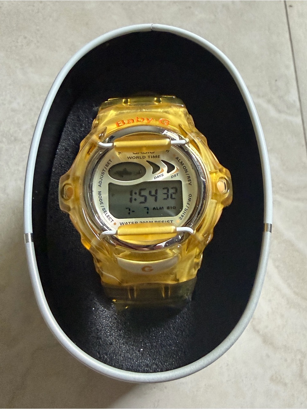 Casio Baby-G Transparent Yellow Digital Sport Watch